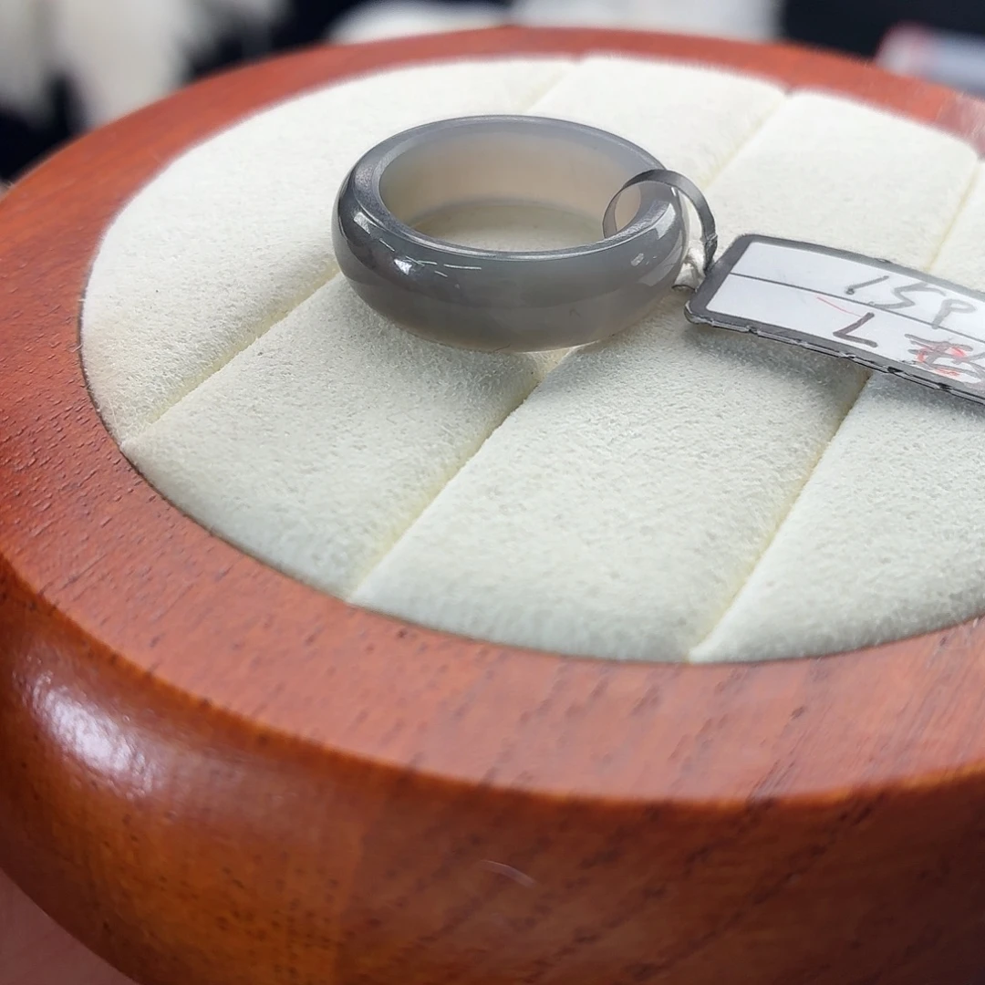 和田玉（糖玉）未镶嵌戒指r24一口浓紫轮胎17.2