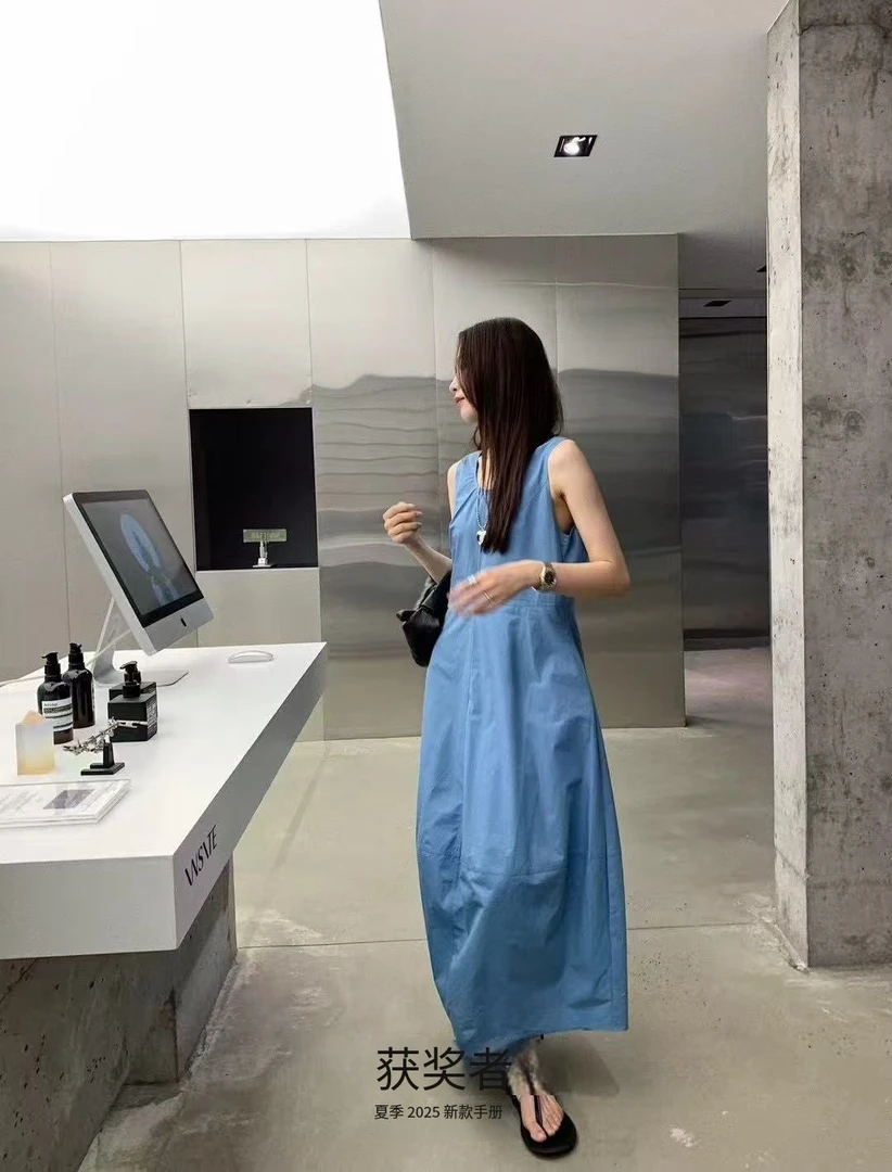 【NO退NO换】法式温柔气质显瘦背心连衣裙6918  裙长118