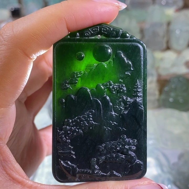 岫玉未镶嵌吊坠吊坠