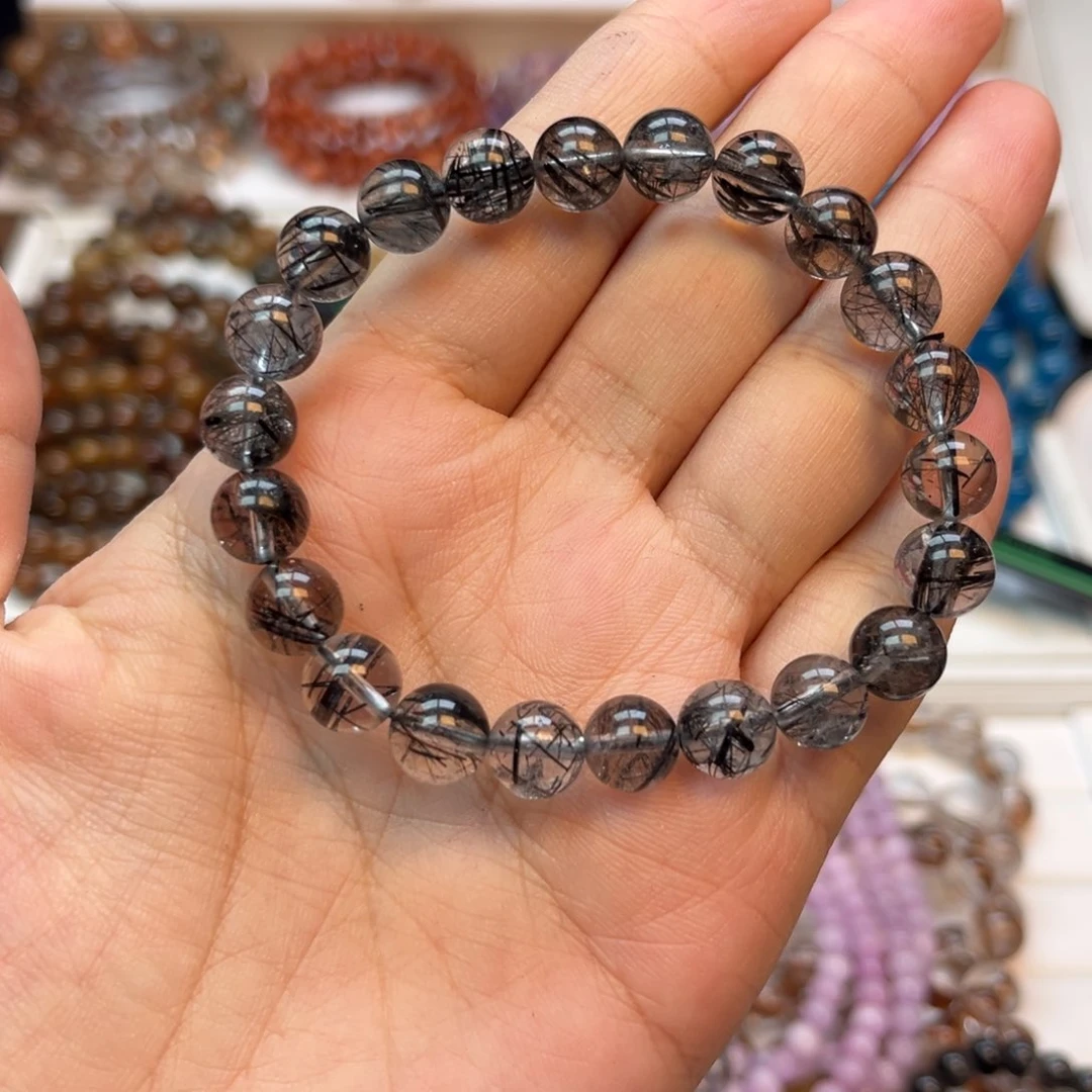 水晶手链未镶嵌黑发9mm