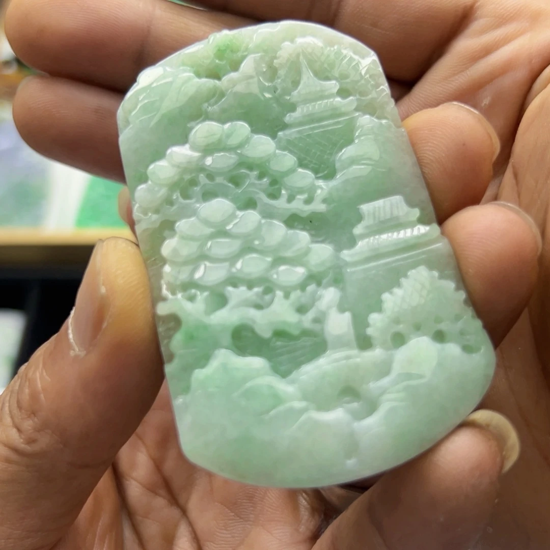 翡翠未镶嵌颈饰天然