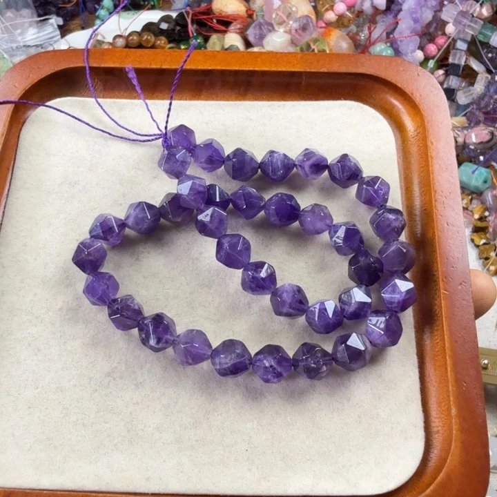 查罗石合金散珠卡10紫水切面一条