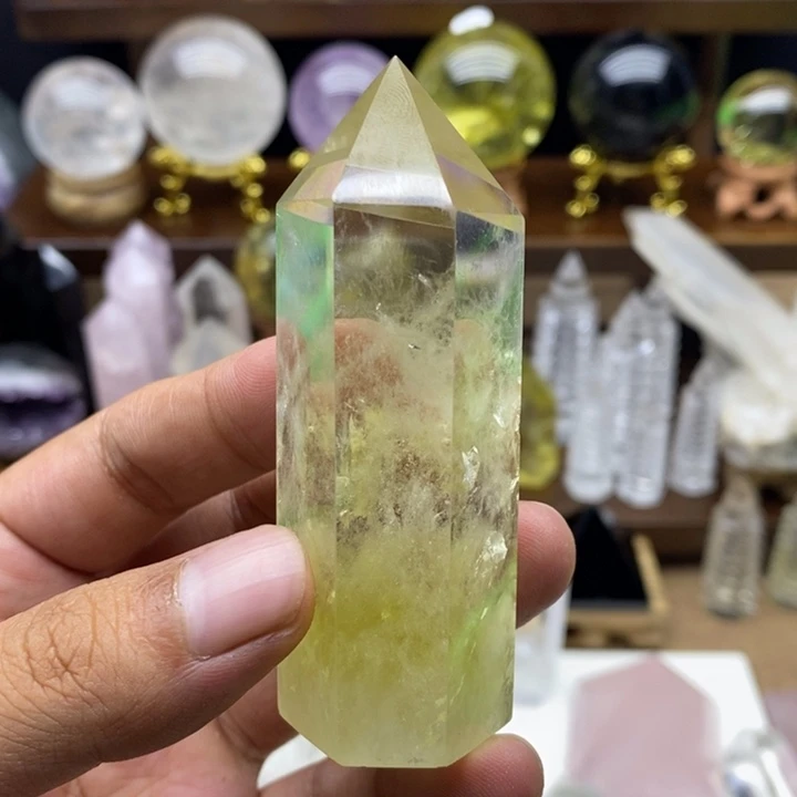 天然黄水晶柱摆件12