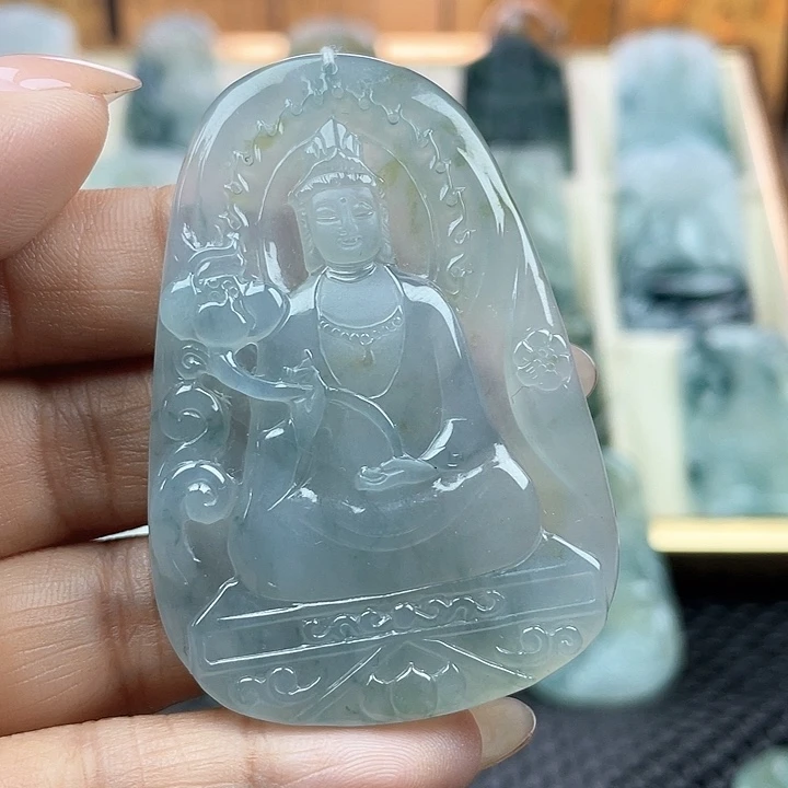 颈饰未镶嵌翡翠天然翡翠货素衣观音