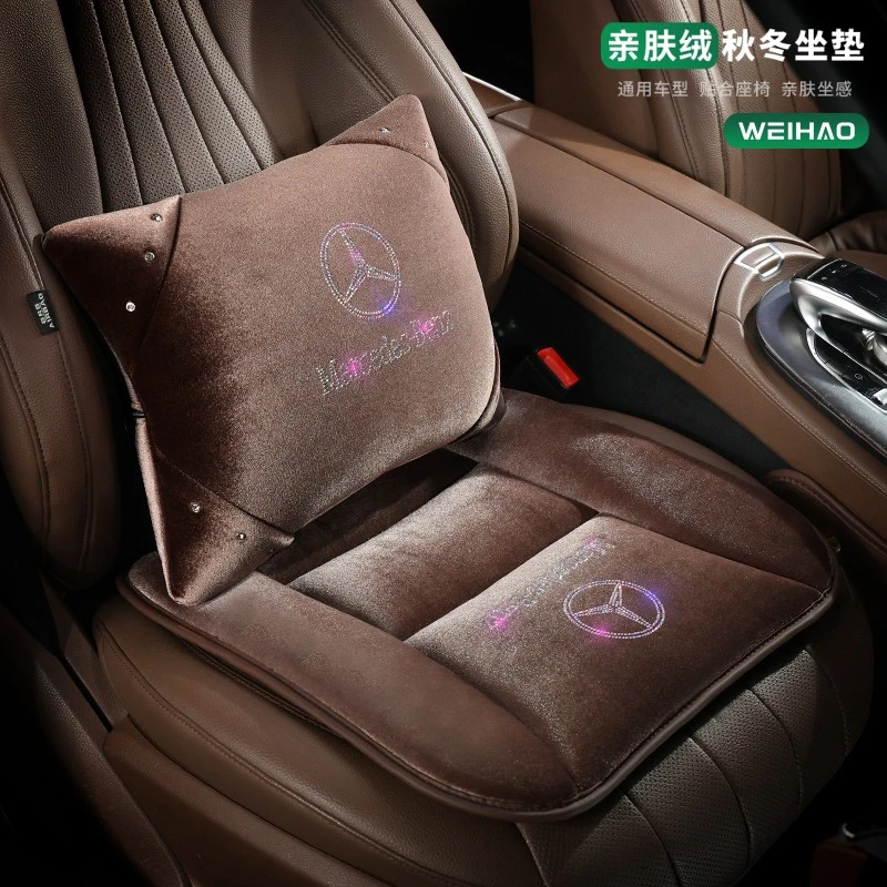 新款四季通用镶钻汽车坐垫开车车用防滑冬女士保暖毛绒座垫套专用