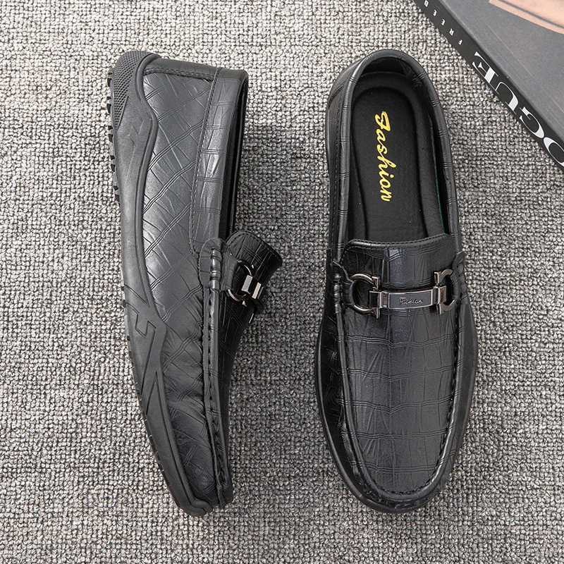 2025年新款豆豆鞋男潮流春季男鞋套脚男士软底休闲韩版皮鞋潮流鞋