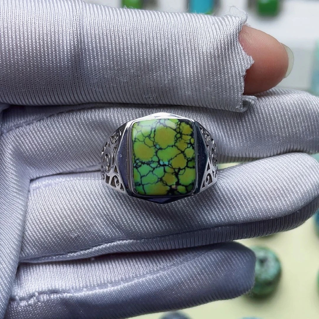 绿松石银S925镶嵌绿松石