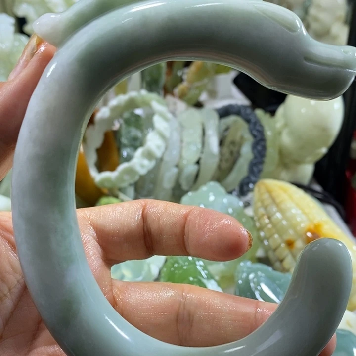 岫玉未镶嵌岫玉手把