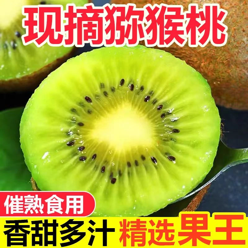 （催熟后食用）陕西正宗绿心猕猴桃新鲜现摘大果4.5-5斤装