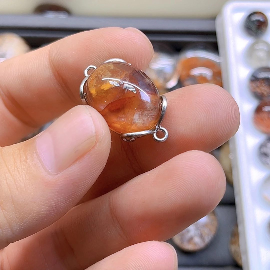 戒指银S800镀金镶嵌水晶