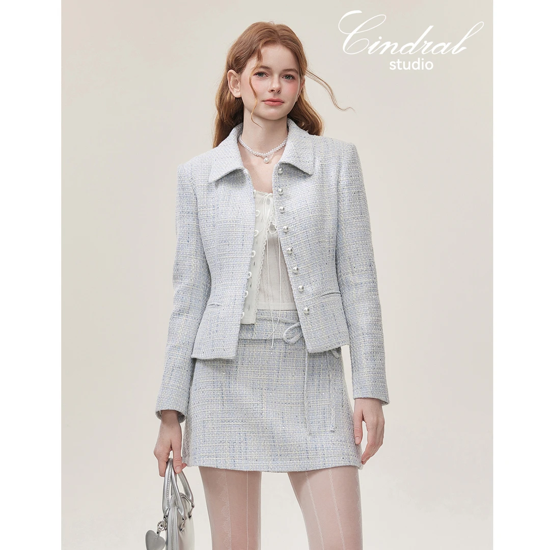 【熙地】春季新款时尚气质法式编织收腰小香风短款外套 C85CW0047L