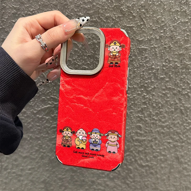 奥菲顿可爱小财神适用iPhone16/15promax雪山纹手机壳苹果13/12套