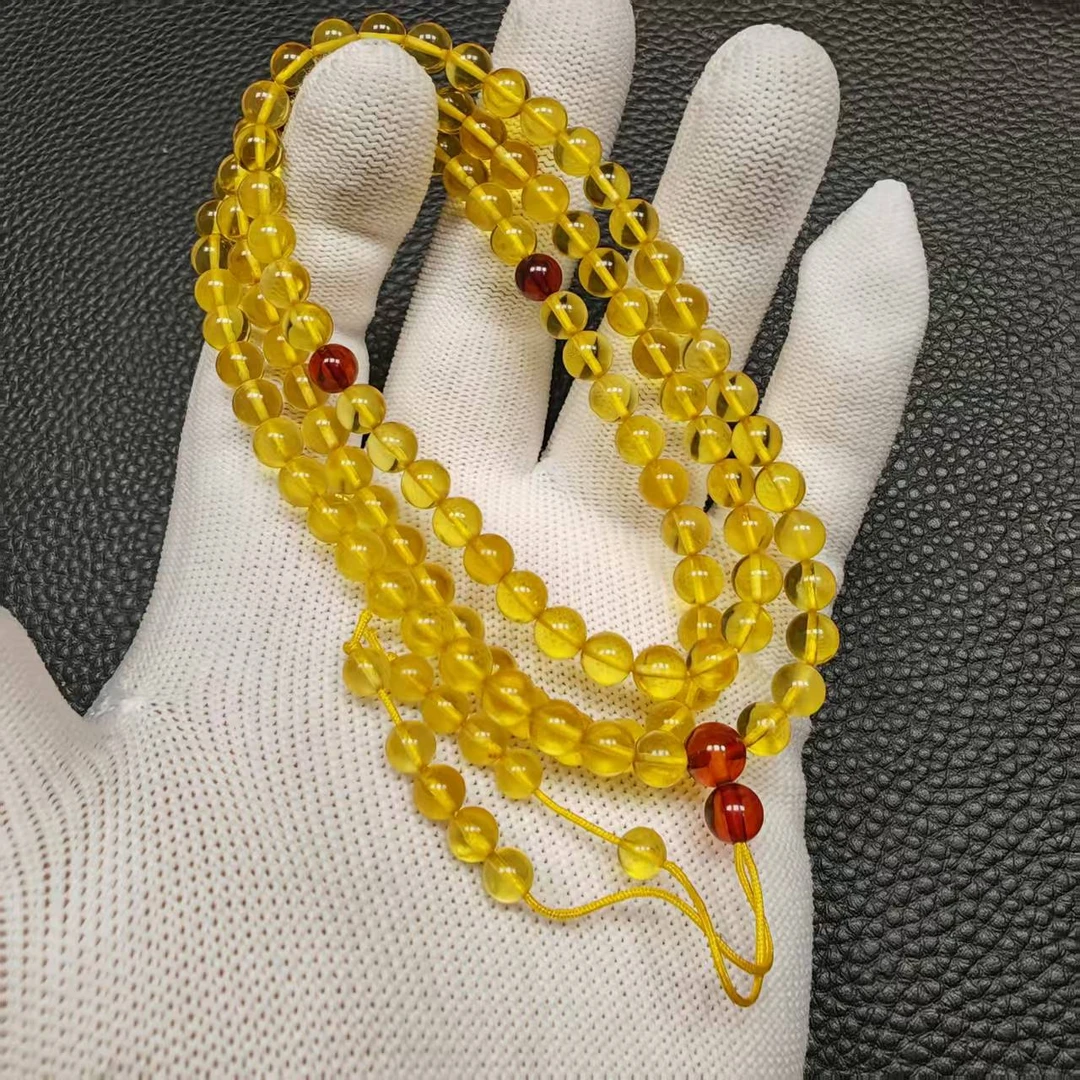 尺寸6mm左右金珀多圈一条《小鱼文玩》828号