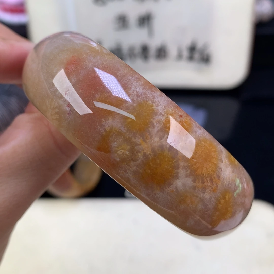 硅化珊瑚（珊瑚玉）未镶嵌颈饰800漏400彩赞比58圈（9号）