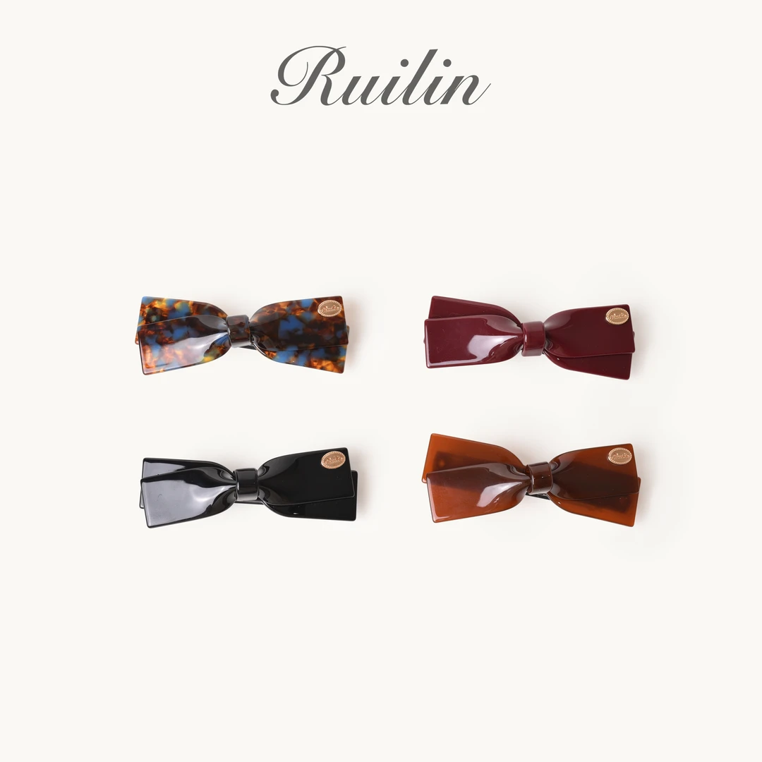 RUILIN【晶莹长蝶】发夹蝴蝶结气质百搭简约复古