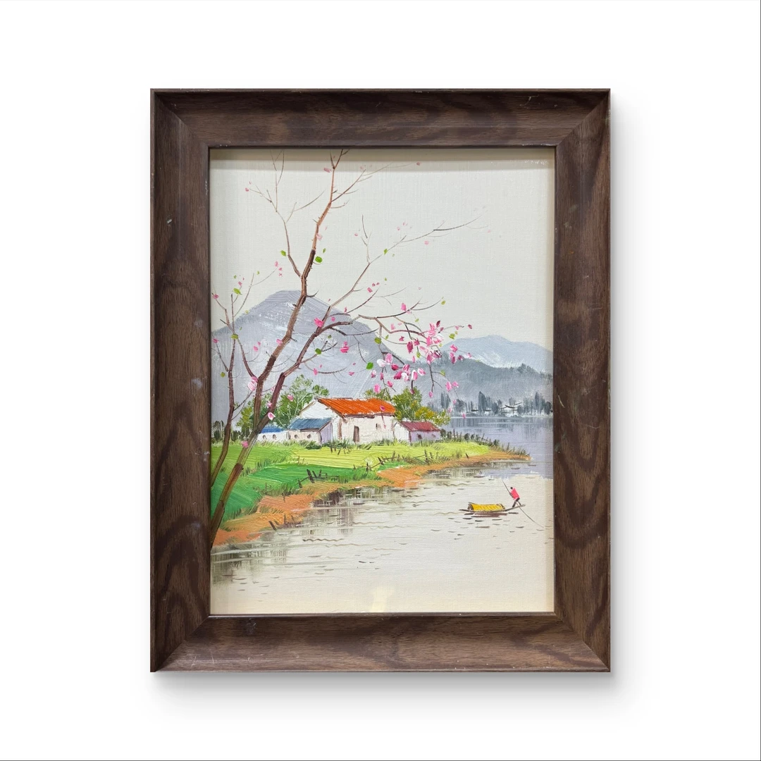 《湖岸春居闲情》系列一纯手绘油画30cm*40cm客厅卧室餐厅装饰画