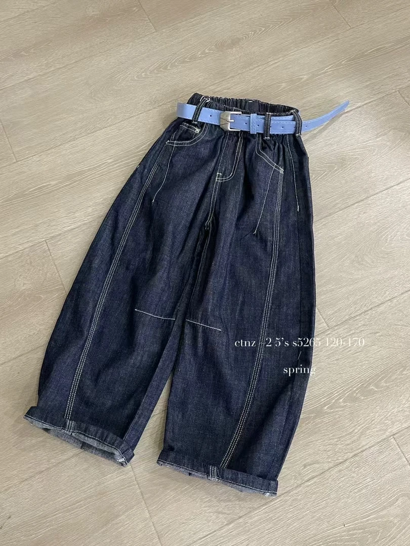 R0756 原色牛仔弯刀裤