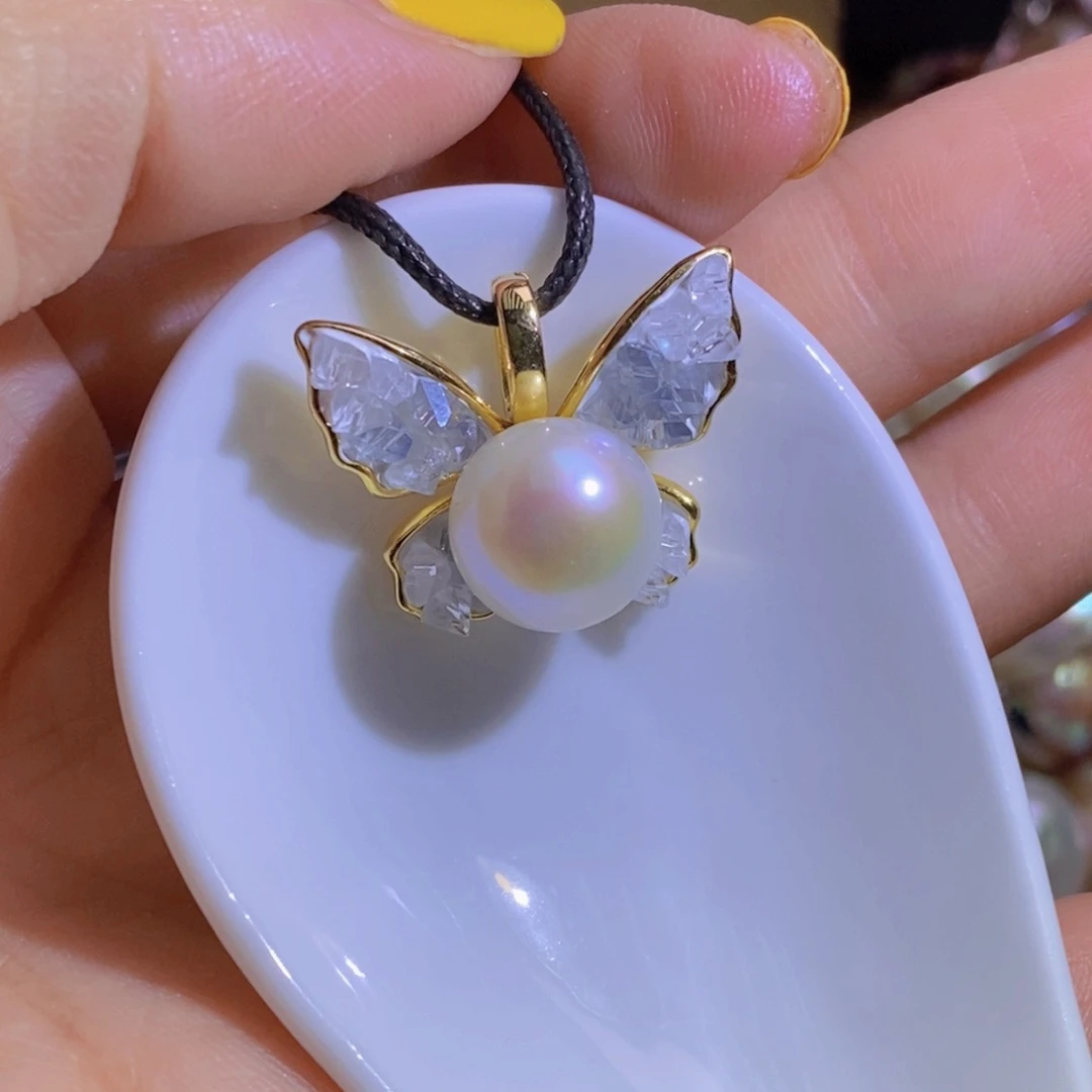 银S925镶嵌淡水珍珠微瑕