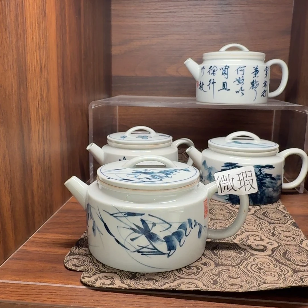 釉下手绘茶具微瑕