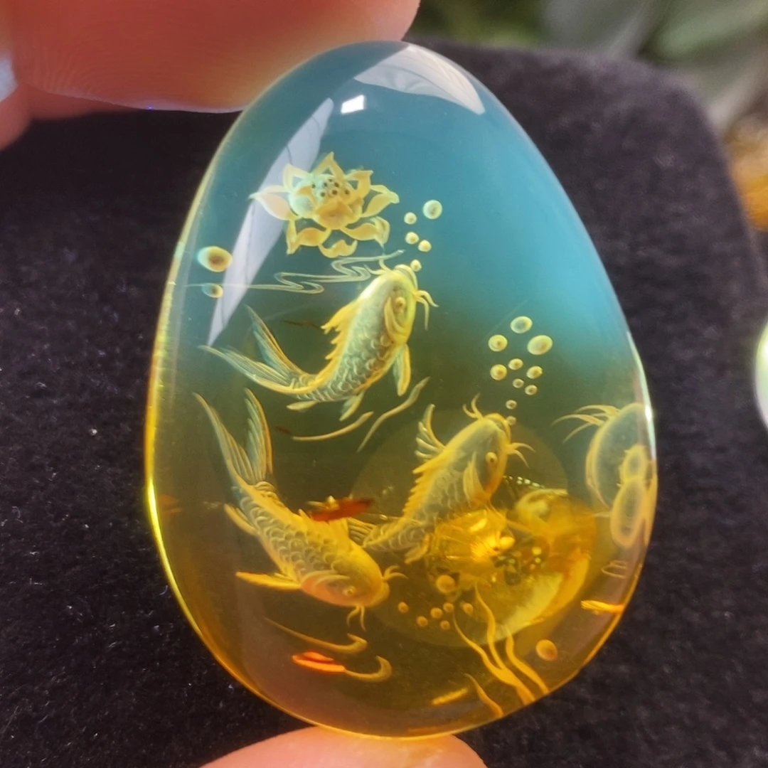 琥珀（花珀）未镶嵌吊坠(不含链)