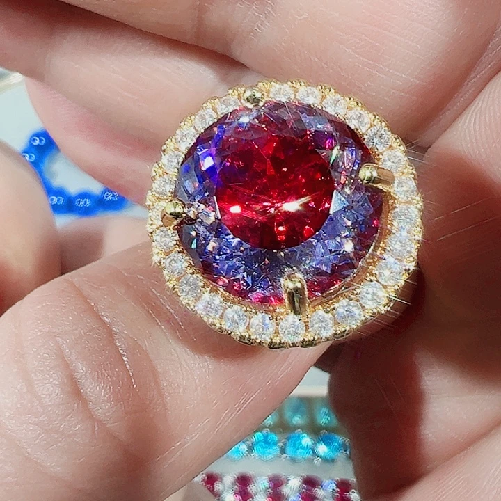 非金属红色蓝色满镶嵌