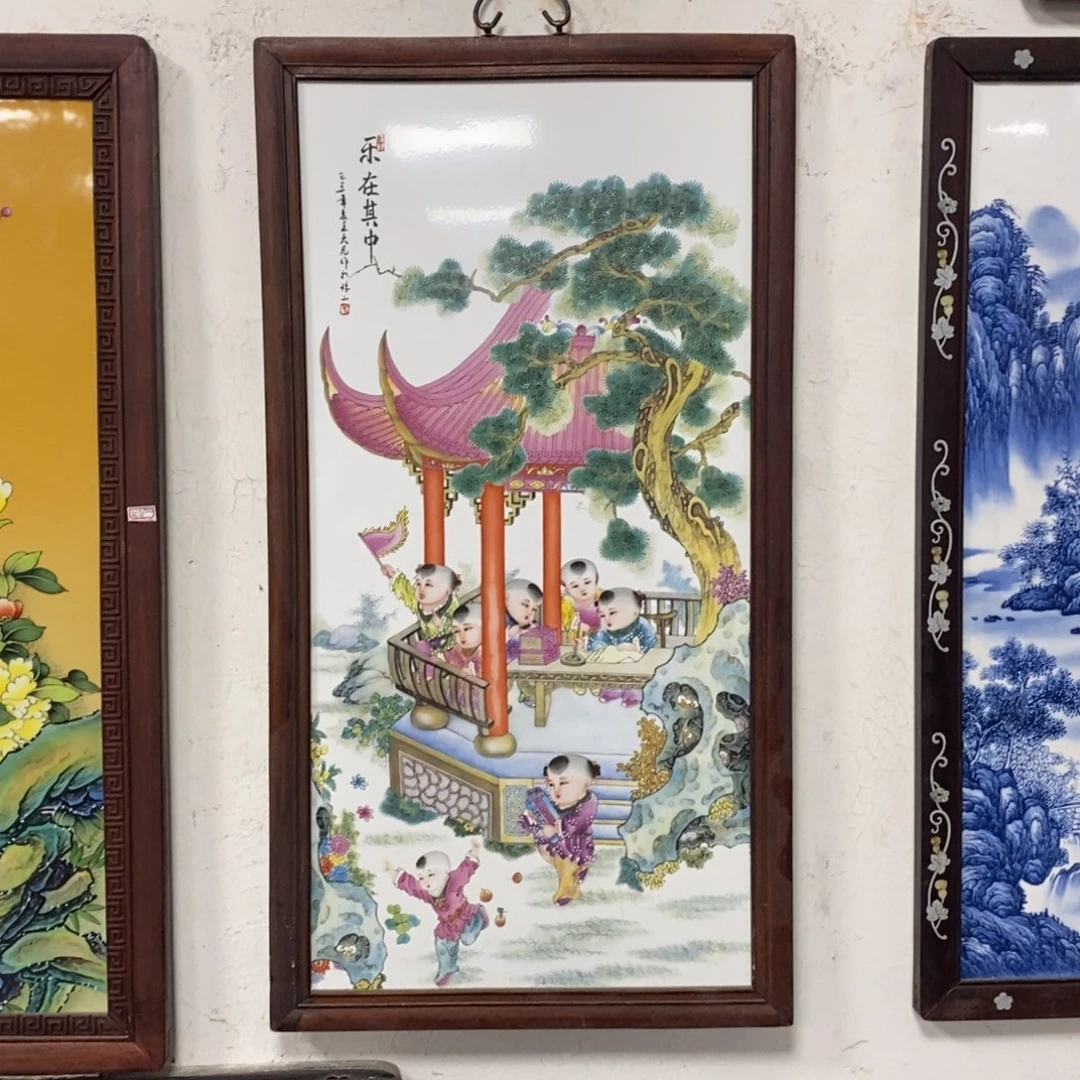瓷片86*46*1景德镇瓷板画柴窑烧制