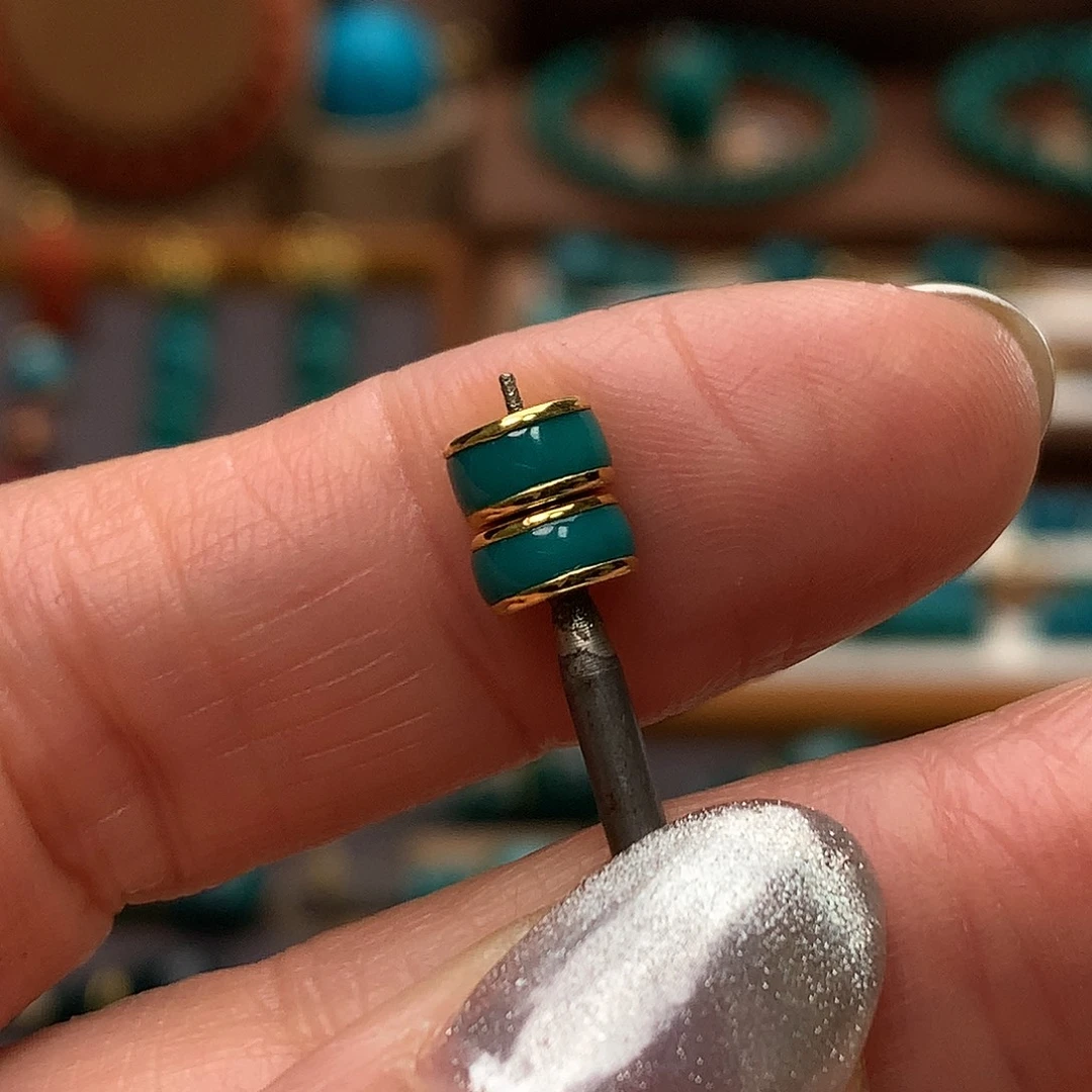 绿松石18K金镶嵌配饰