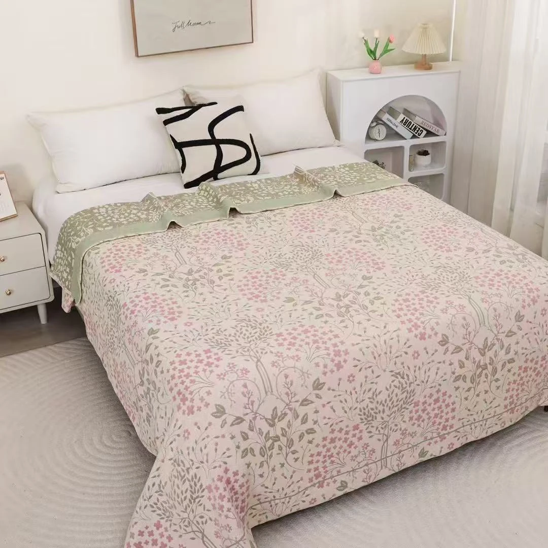 (春日来信)230*250cm高端轻奢柔软雨露麻加厚可机洗凉席床盖