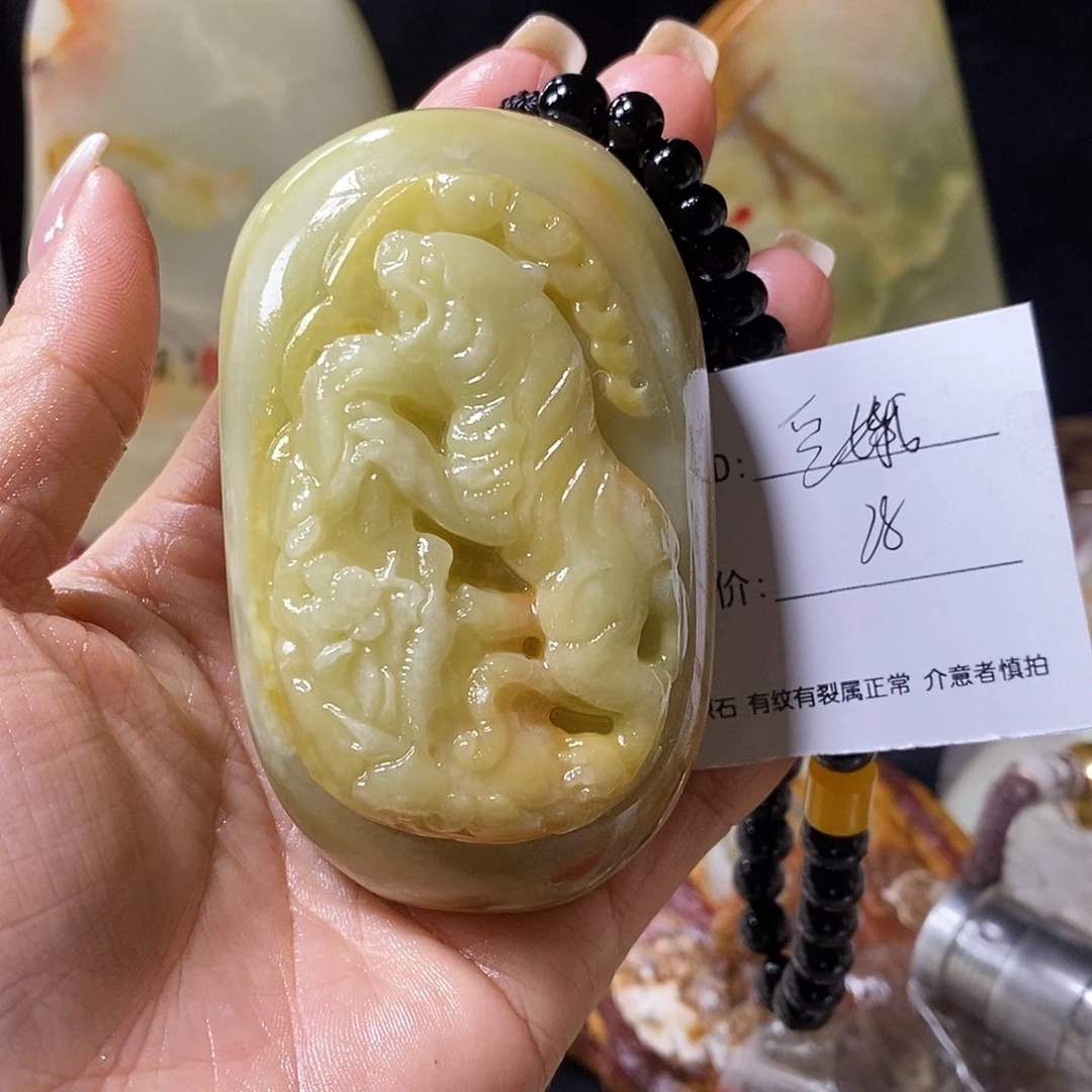 石材豆*古青石手把件