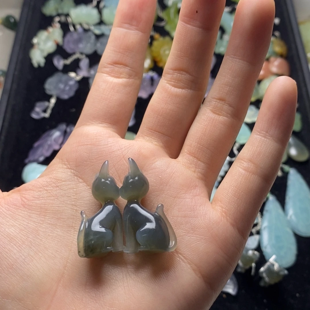 用***7蛇纹石玉合金耳饰/颈饰