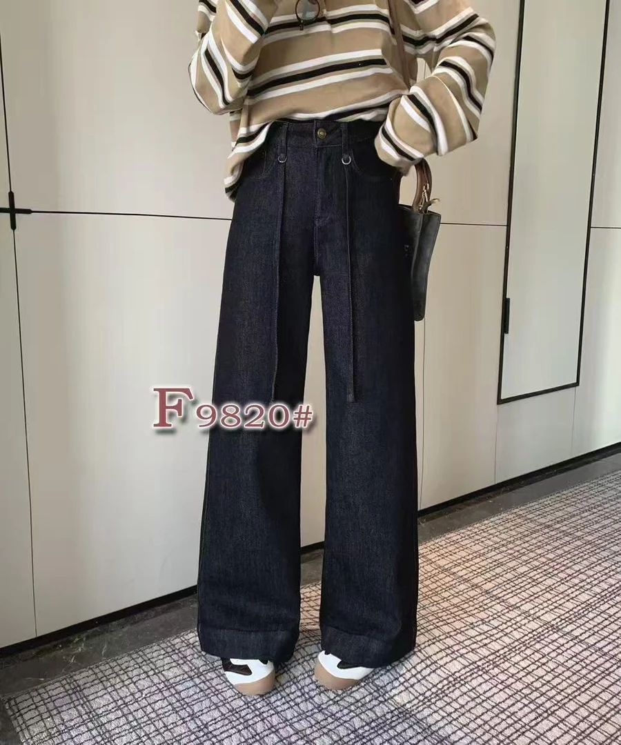 新款韩系设计款大阔腿裤9820