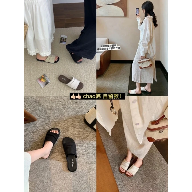L-618-2#米谷谷#『不挑脚又百搭』曼谷拖～度假风外穿亚麻拖鞋（福利）