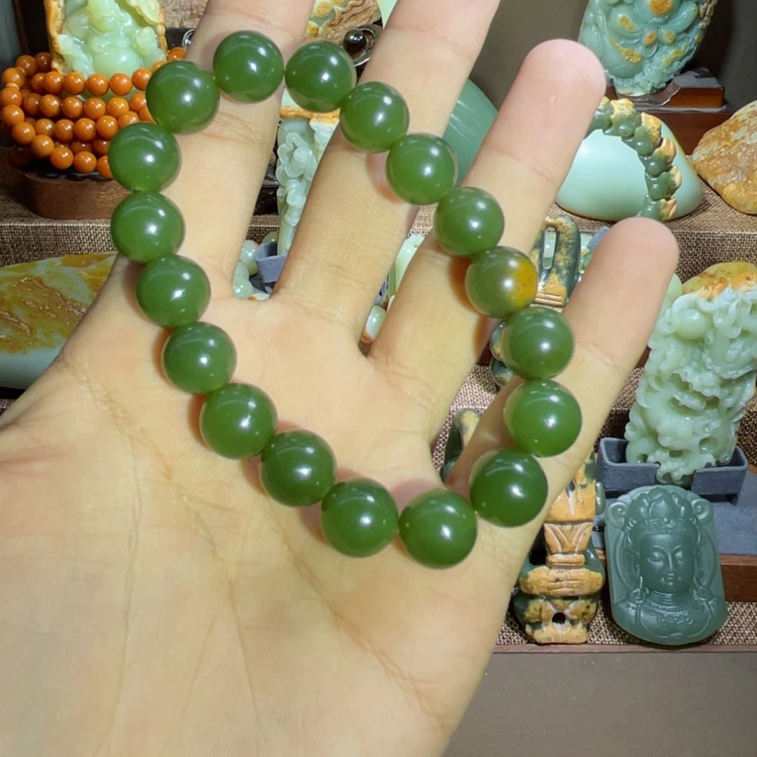 透闪石质玉手链卡12未镶嵌