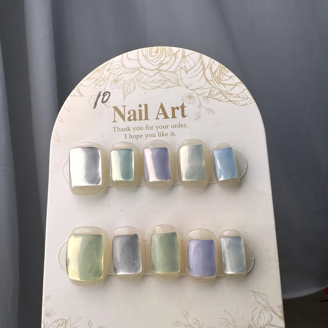 「寒玉冰块」纯手工穿戴甲拍二发三