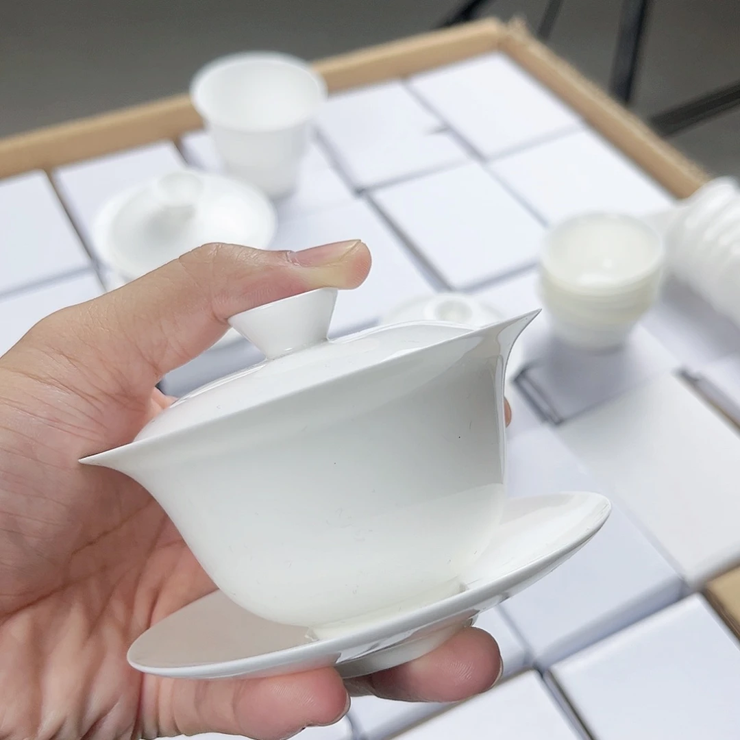 【闪购商品】120骨瓷盖碗超薄胎单个骨瓷