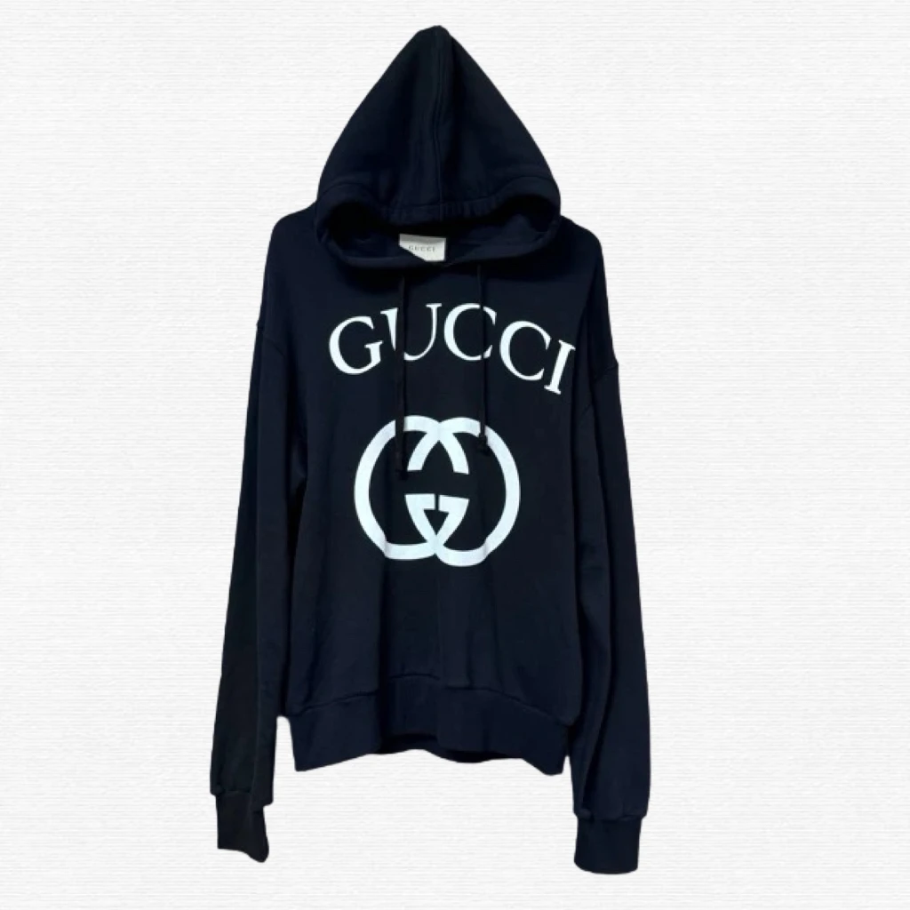 99新 GUCCI/古驰 双G大logo连帽卫衣/XXL码/70908