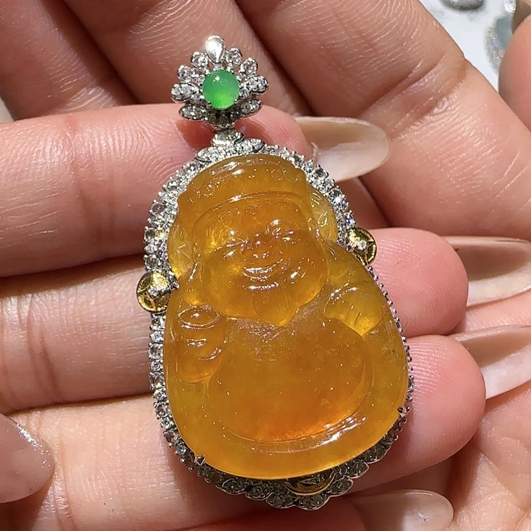 【闪购商品】颈饰18K金镶嵌翡翠天然