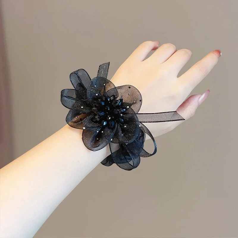 2025新款网纱花朵头绳大肠发圈高级感头绳女扎马尾发绳皮筋头饰