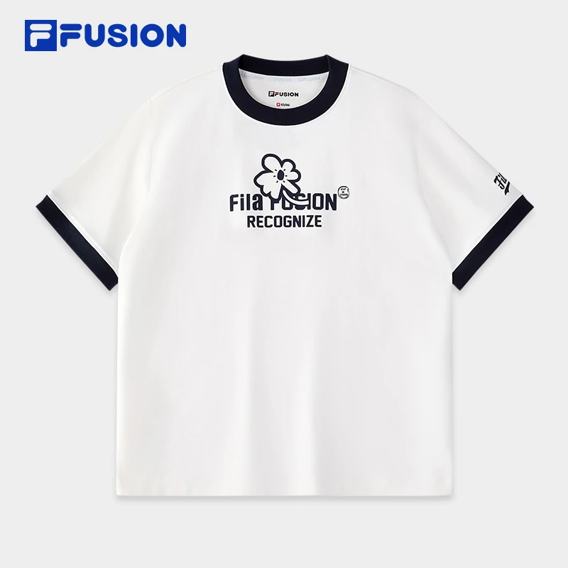 /斐乐休闲运动上衣女装早秋内搭圆领潮流短袖T恤半袖 雅丹风