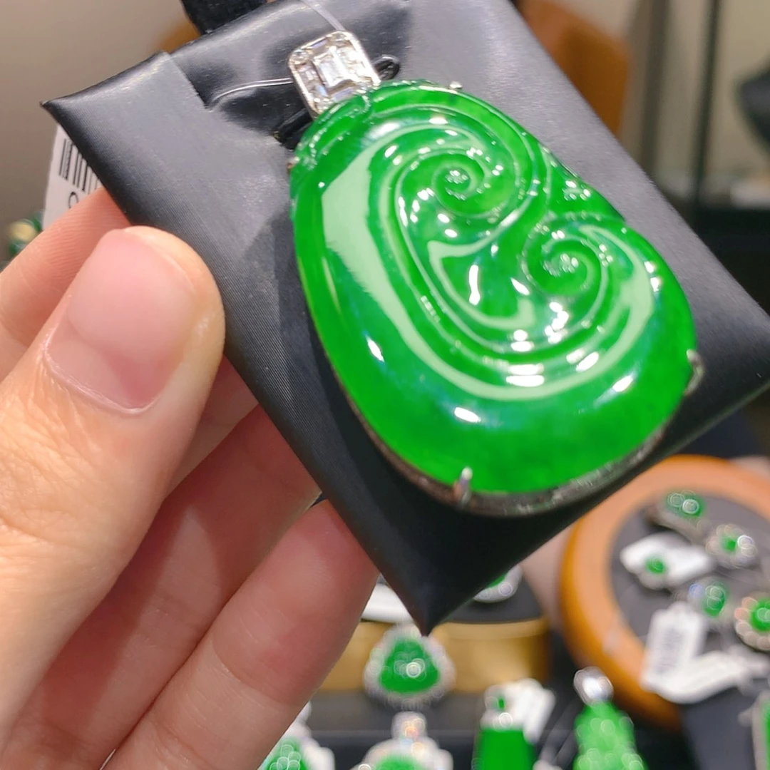 【闪购商品】翡翠银S925镶嵌颈饰3柒姐