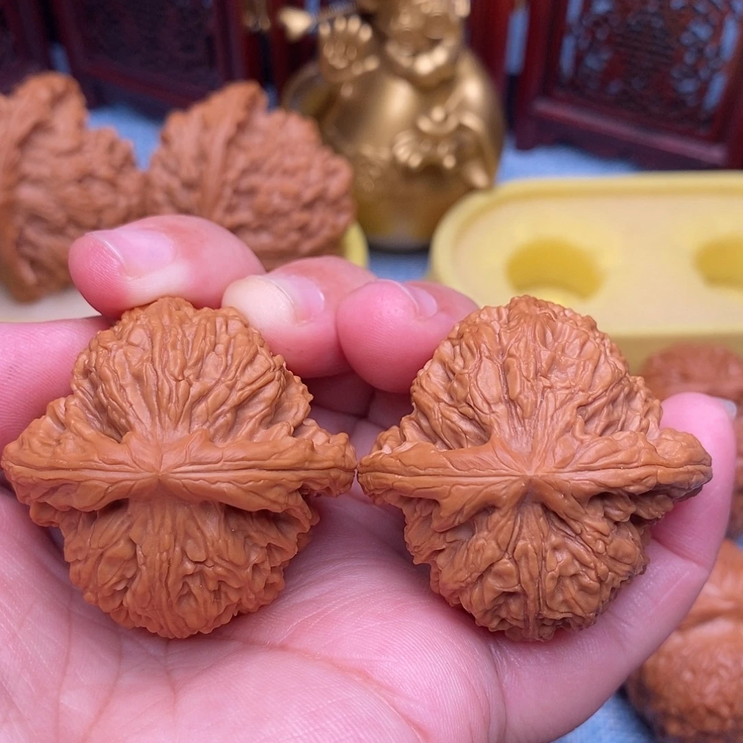 把件文玩核桃43精品粗棱三角南疆