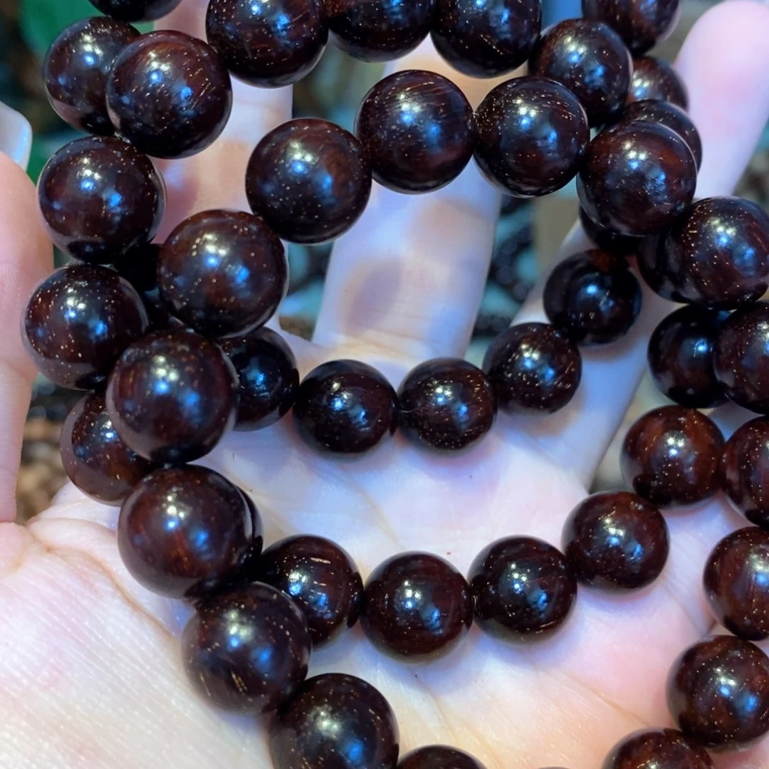 檀香紫檀（小叶紫檀）手串/手链1.2爆金星784