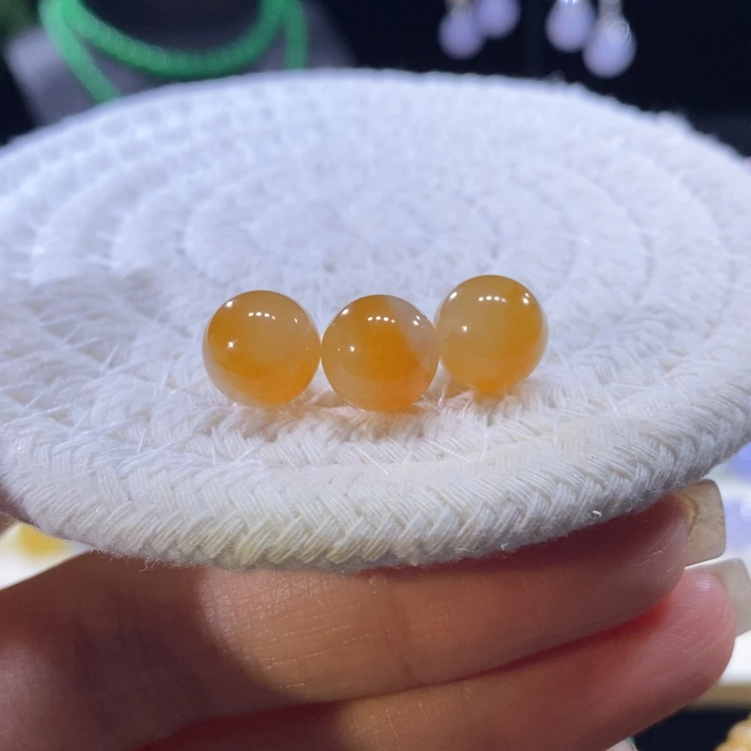 翡翠未镶嵌颈饰翡翠芬达色圆珠10+mm多样性发一