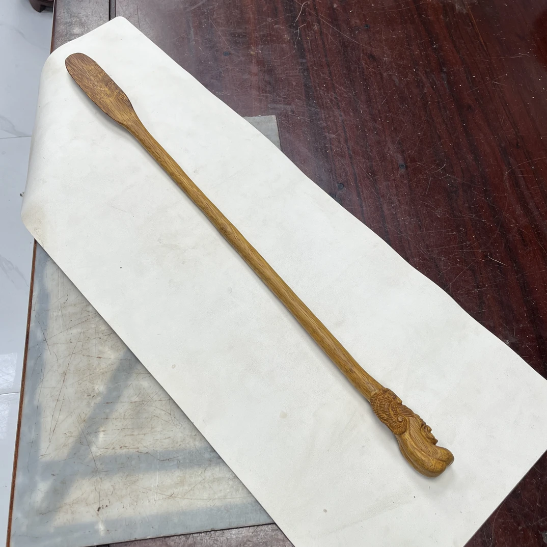 花梨实木手工雕刻灵芝如意超长家用鞋拔子。25