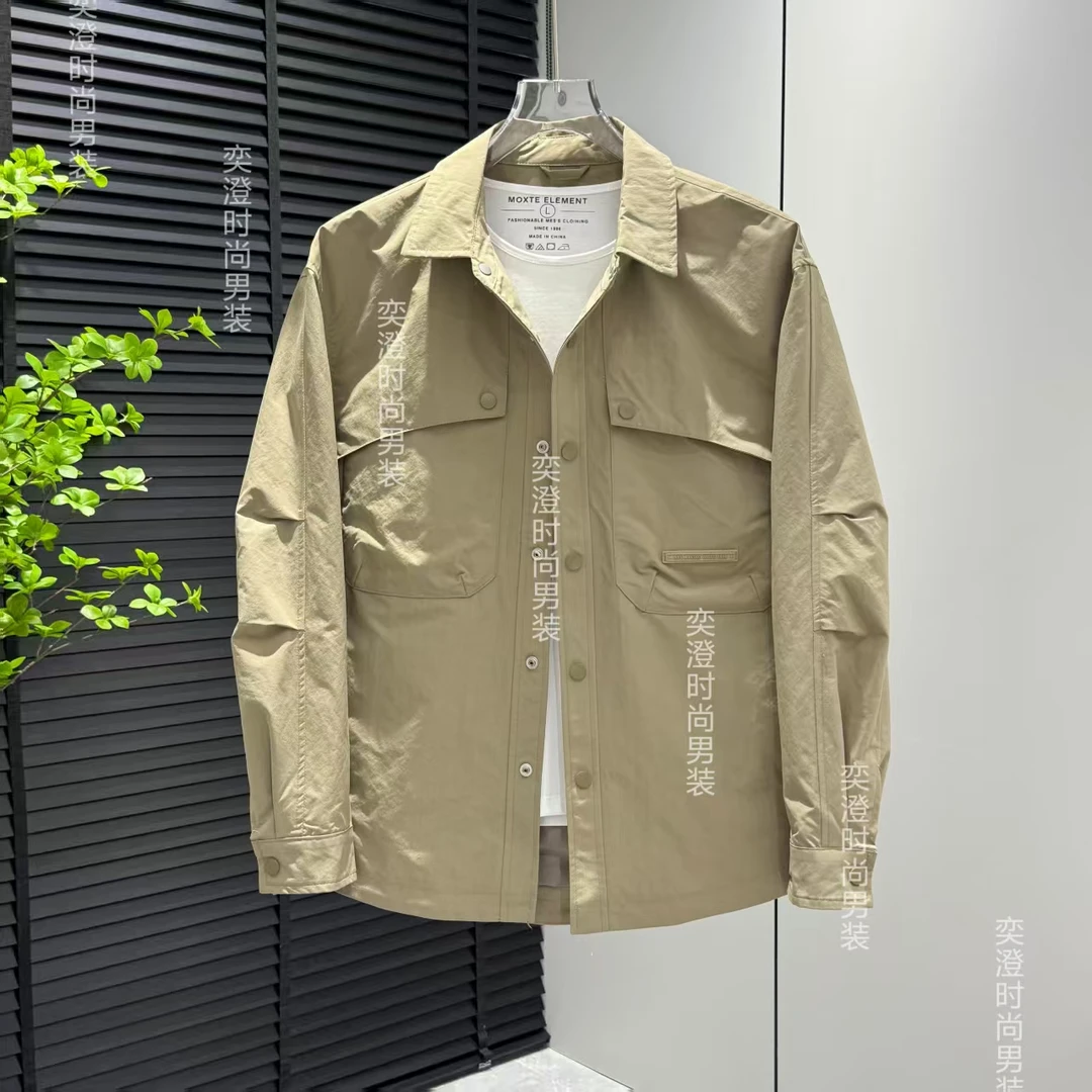 秋冬新款气质简约时尚潮流宽松型百搭休闲男士翻领夹克外套811