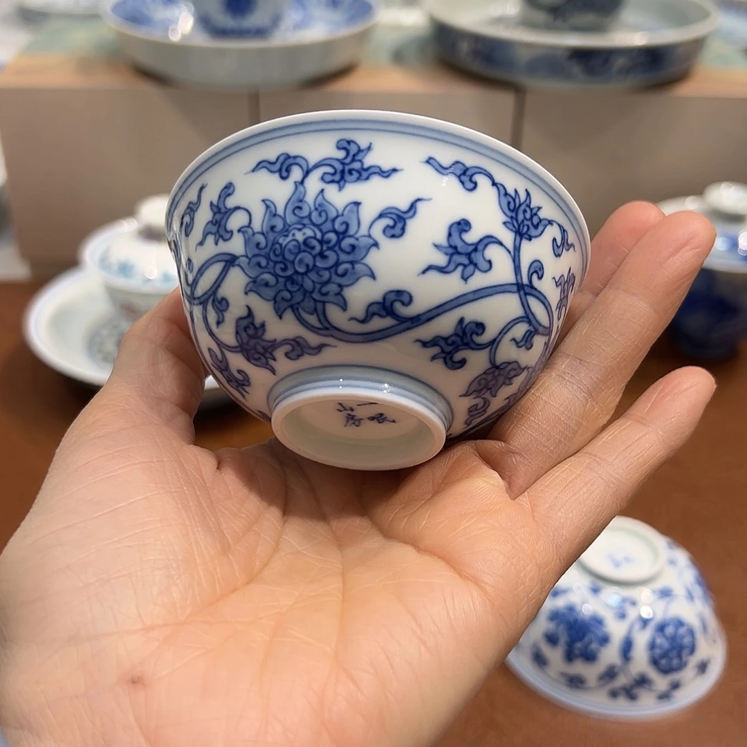 杯子缠枝宫碗杯纯手工