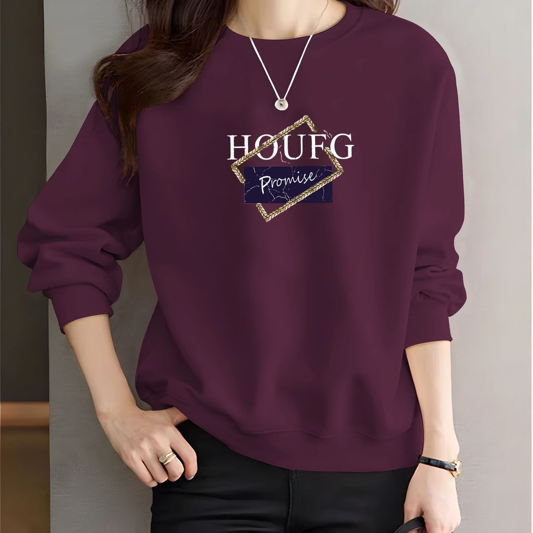 胖mm时尚热卖卫衣女秋冬季韩版宽松大码套头外套休闲圆领加绒上衣