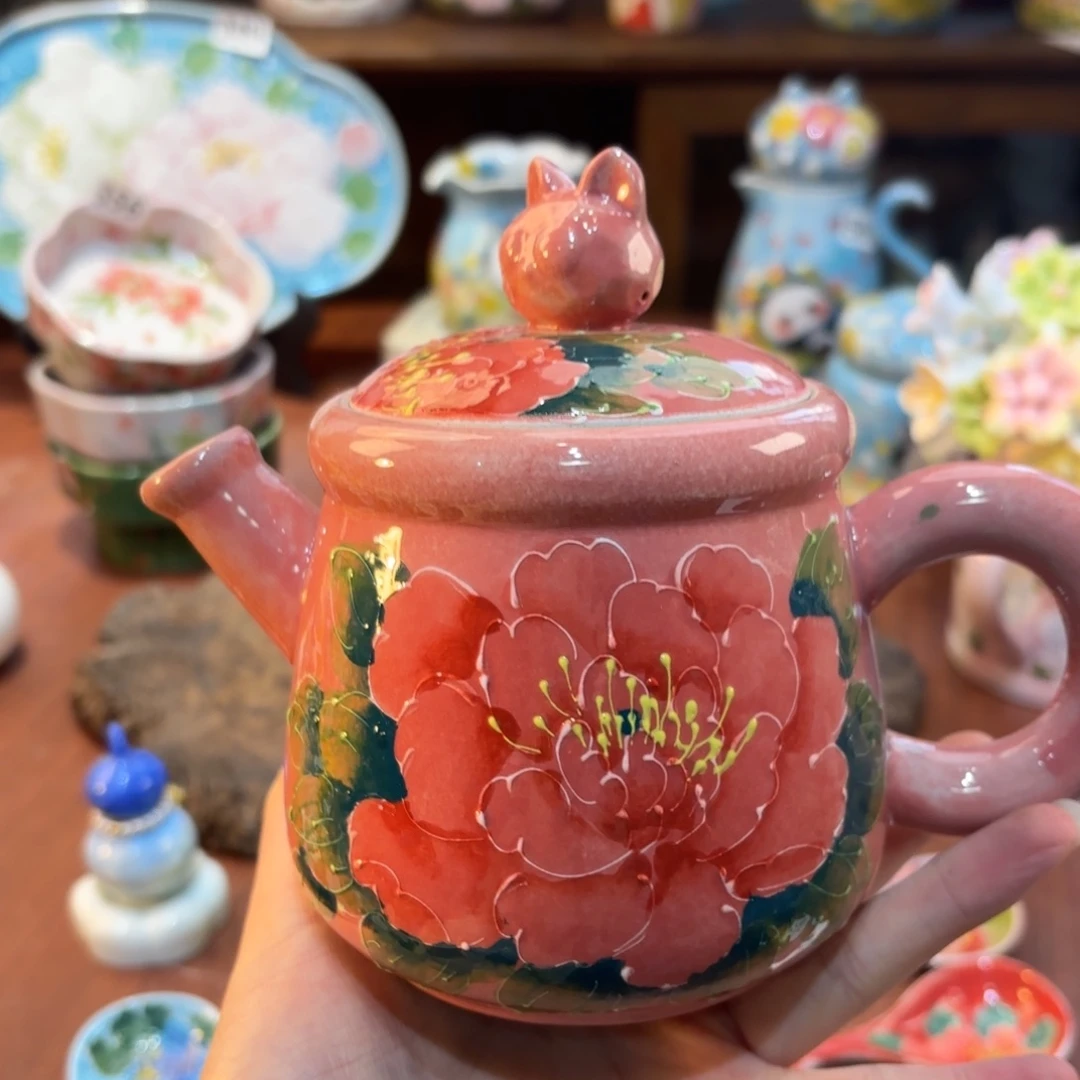 景德镇手绘高温釉下彩陶瓷茶具