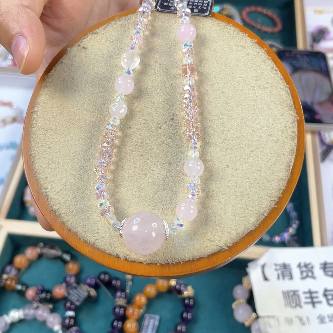 水晶手链银S925镀金镶嵌