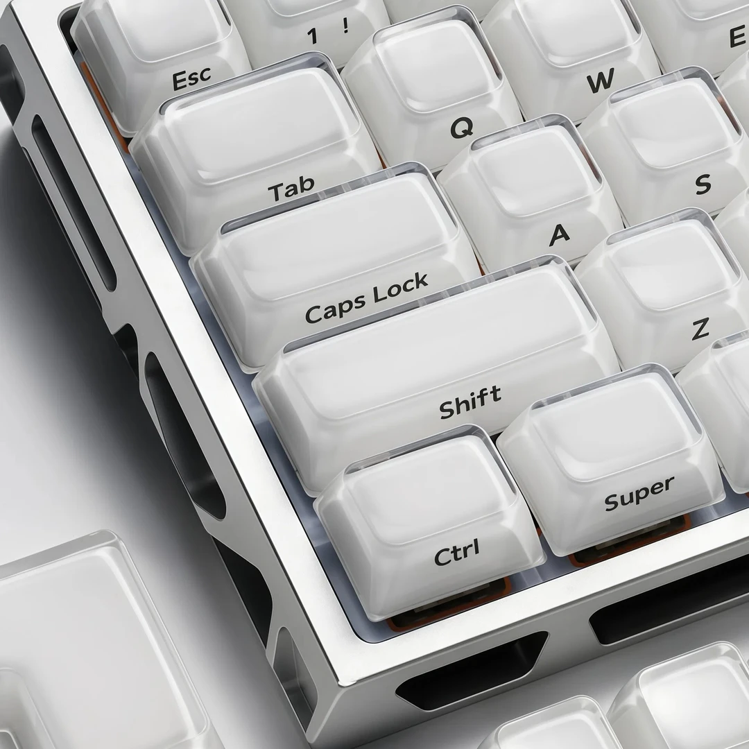 Catlance【键帽】果冻水晶透光键帽OEM高度PC双色注塑侧刻机械键盘